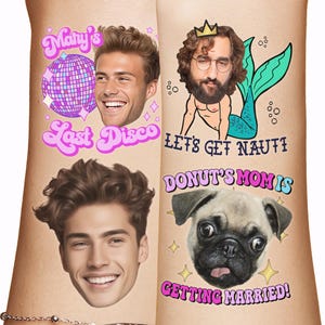Bachelorette Party Favors - Bachelorette Tattoo - Bachelorette Party Favor - Groom's Face Tattoo - Bride Tattoo - Bride Gift - Funny Gift
