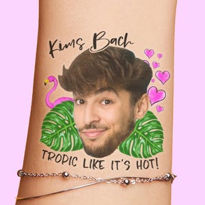 Tropic Like It's Hot Beach Bachelorette Party Tattoos Favors, Cancun Mexico Miami San Diego Charleston Cabo Tulum Pool Flamingo Palm Theme