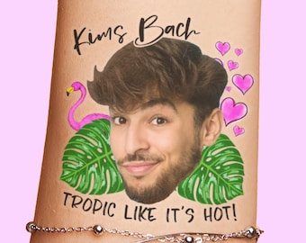 Tropic Like It's Hot Beach Bachelorette Party Tattoos Favors, Cancun Mexico Miami San Diego Charleston Cabo Tulum Pool Flamingo Palm Theme