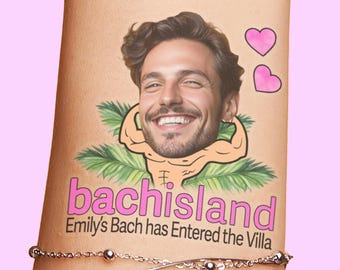 Bach Island Bachelorette Face Tattoos Party Favors, Beach party BachIsland, She got a text, the bride bombshell bach has entered the villa
