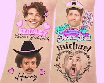 Custom Grooms Face Temporary Tattoos, Bachelorette Tattoos Party Favors Decorations, Personalized Photo Tattoo Groom photo with hearts name