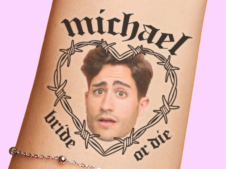 Bride or Die Bachelorette Party Favors Temporary Tattoos, Til Death Do Us Party Personalized Grooms Face Tattoos, Wed Til Dead, goth theme