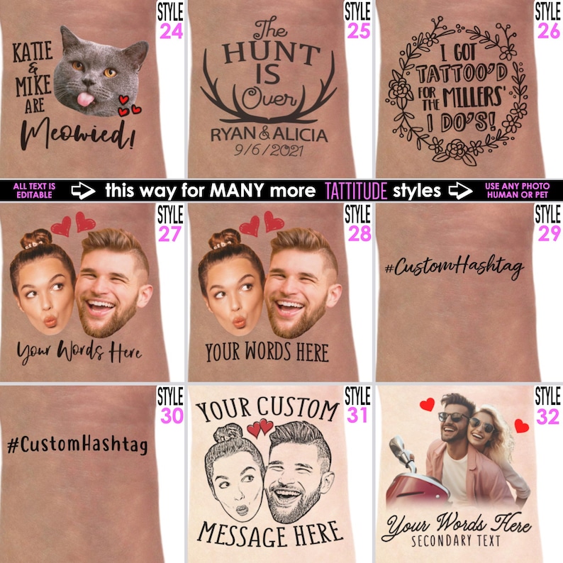 Wedding favors for guests Custom portraits tattoo | wedding tattoos, wedding decorations, wedding favor temporary tattoos, custom favors image 7