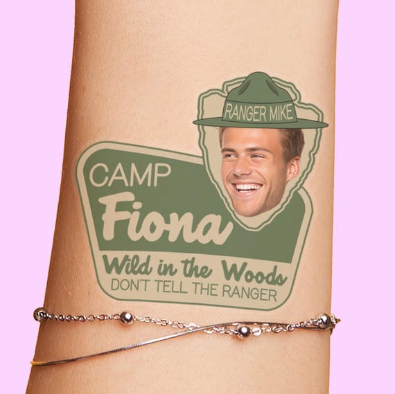 Camp Bach Custom face Tattoos Final Trail Before the Veil, Glamping Bachelorette Party Favors Bridesmaid Favor Shower Supplies Wild in Woods