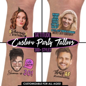 Personalized 30th Birthday Party Favors | 30th birthday for her, for him, dirty 30, thirty, thirty af, custom tattoos, decorations, decor