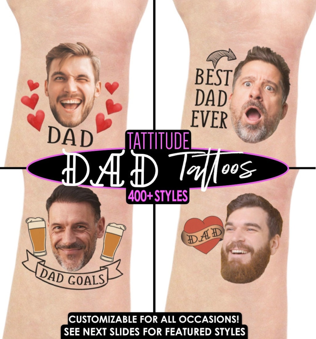 Custom Photo Tattoo Fathers Day Gift Best Dad Ever 1 Dad - Etsy Custom Photo Tattoo Fathers Day Gift Best Dad Ever 1 Dad - Etsy