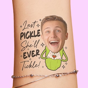 Last Pickle She'll Ever Tickle Bachelorette Party Tattoos Favors, Same Pickle For life Bach, Pickleball Bridal Shower, Pickle theme decor