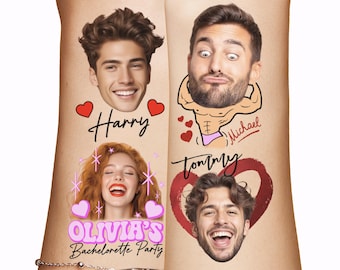 Bachelorette Party Favors - Bachelorette Tattoo - Bachelorette Party Favor Groom's Face Tattoo Bride Tattoo Bride Gift Funny Gift hearts
