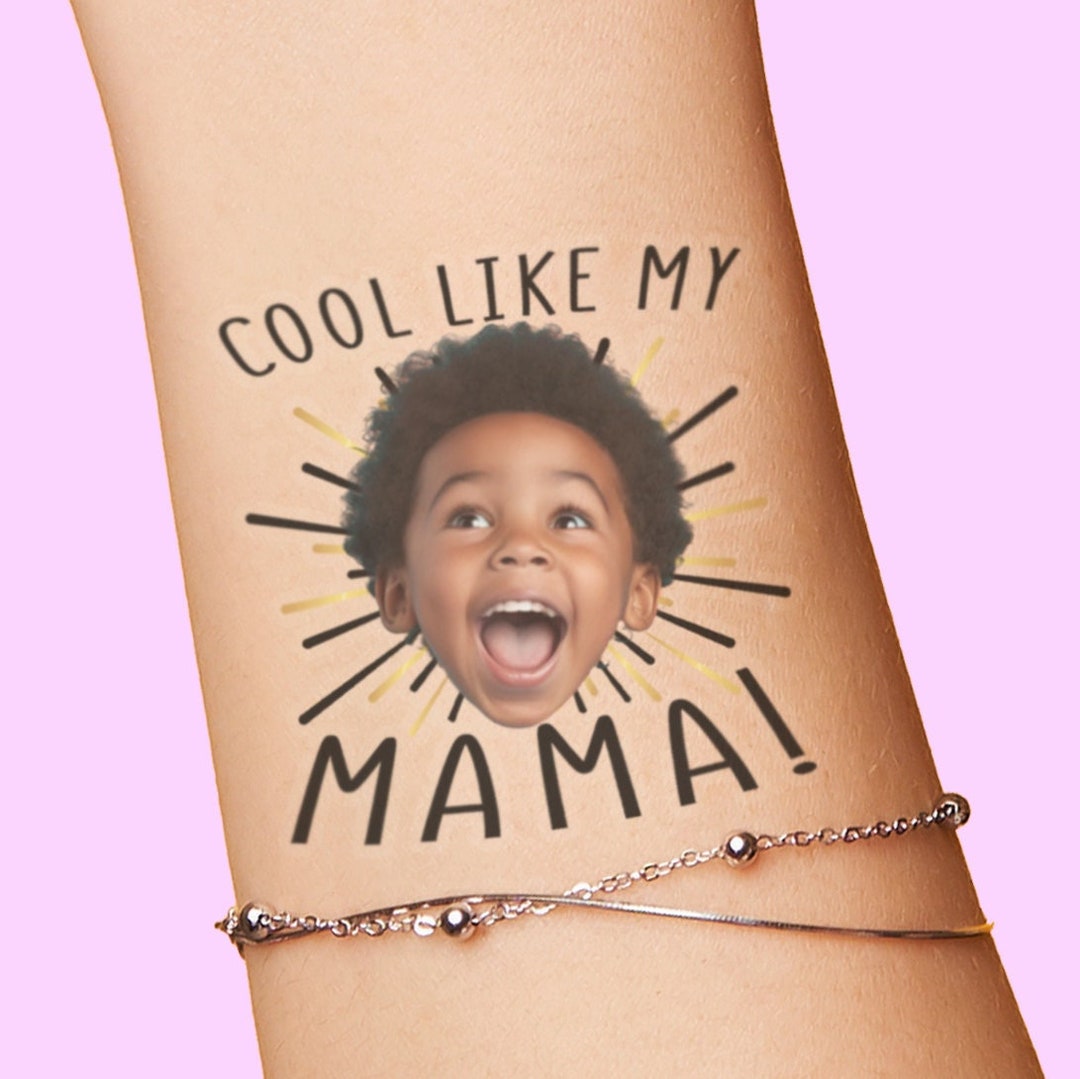 Cool Mom Custom Temporary Tattoo Personalized Face Tattoos Etsy