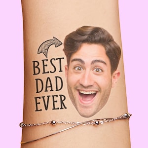May include: Four temporary tattoos featuring different designs with the text "Dad" and "Best Dad Ever". The tattoos are customizable and feature a variety of styles.