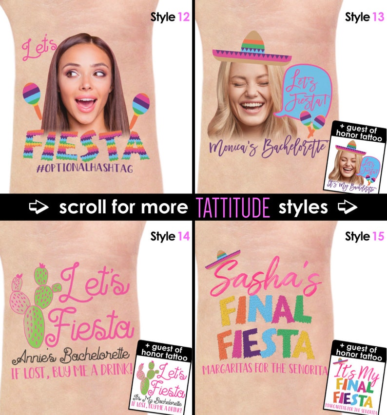 ballons tats Nacho Average Bride Bridal Shower Bachelorette final fiesta banner Bach Final Fiesta Bachelorette Party Tattoos shirts