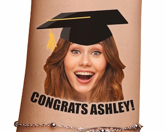 Custom Graduation Tattoos | Graduation Party Favors, Graduation Party Decorations, Grad Party Favors, High School Grad, College Graduation