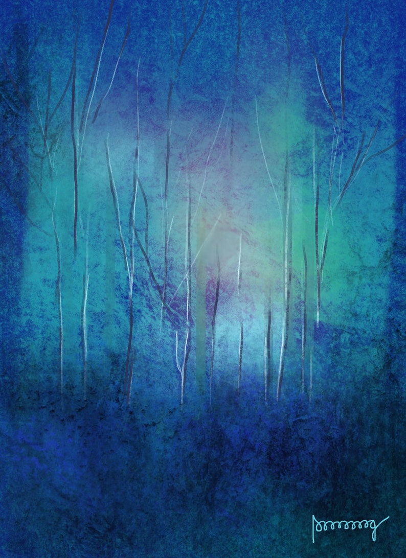 Abstract Forest Blue