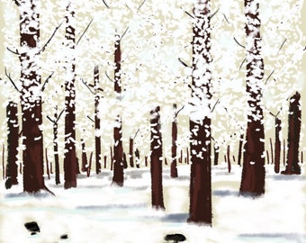 Winter Forest In Snowy Winter