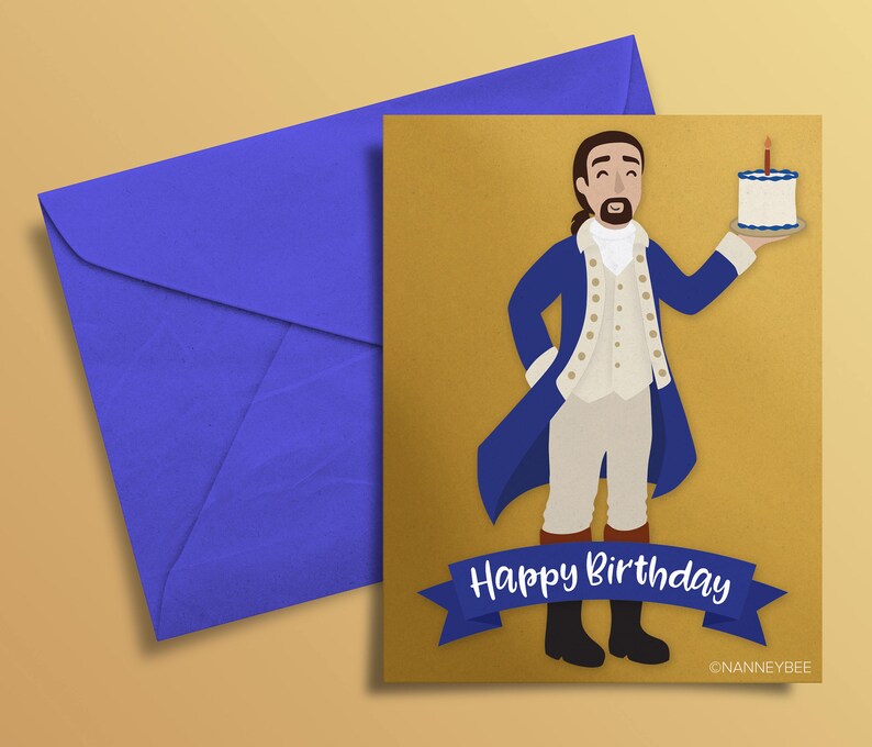 Hamilton musical Alexander Hamilton birthday card printable | Etsy
