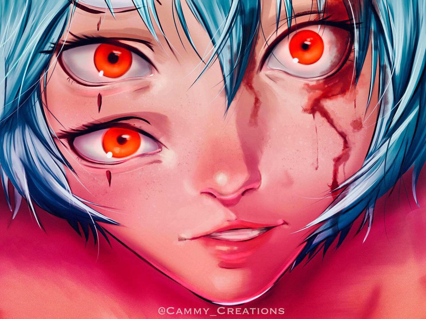 End Of Evangelion Rei Ayanami Art Print Creepy Etsy Ireland