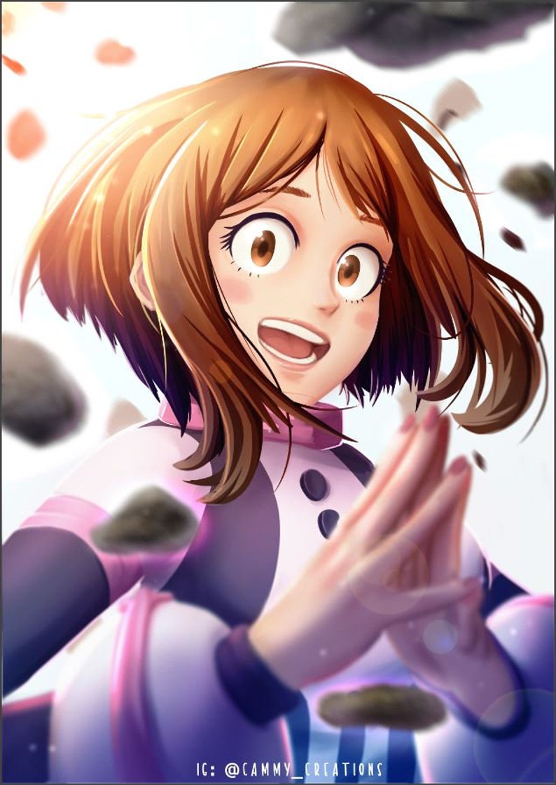 My Hero Academia Ochaco Uraraka Uravity Anime Art Print Boku Etsy
