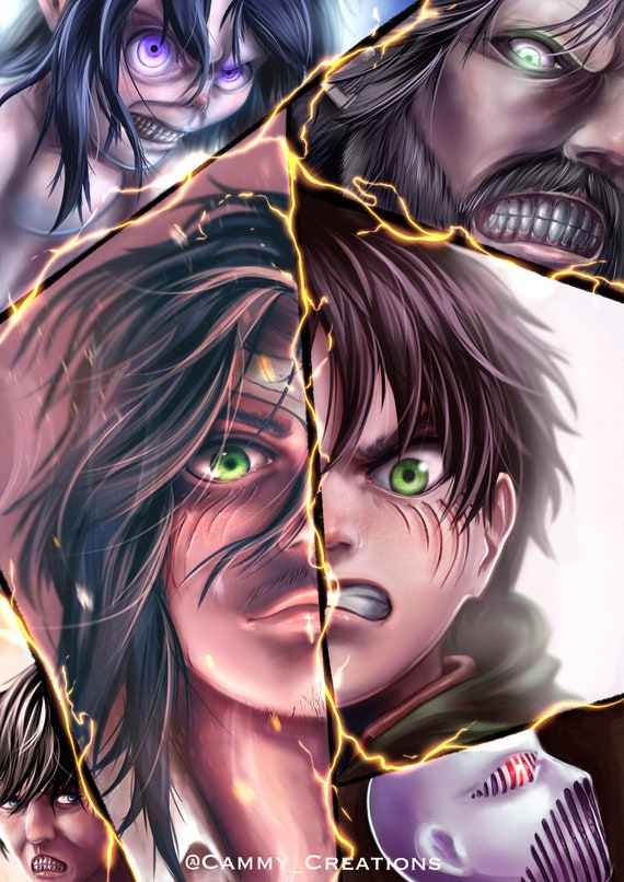 Attack On Titan Eren Yeager Manga Art Poster Print Shingeki Etsy