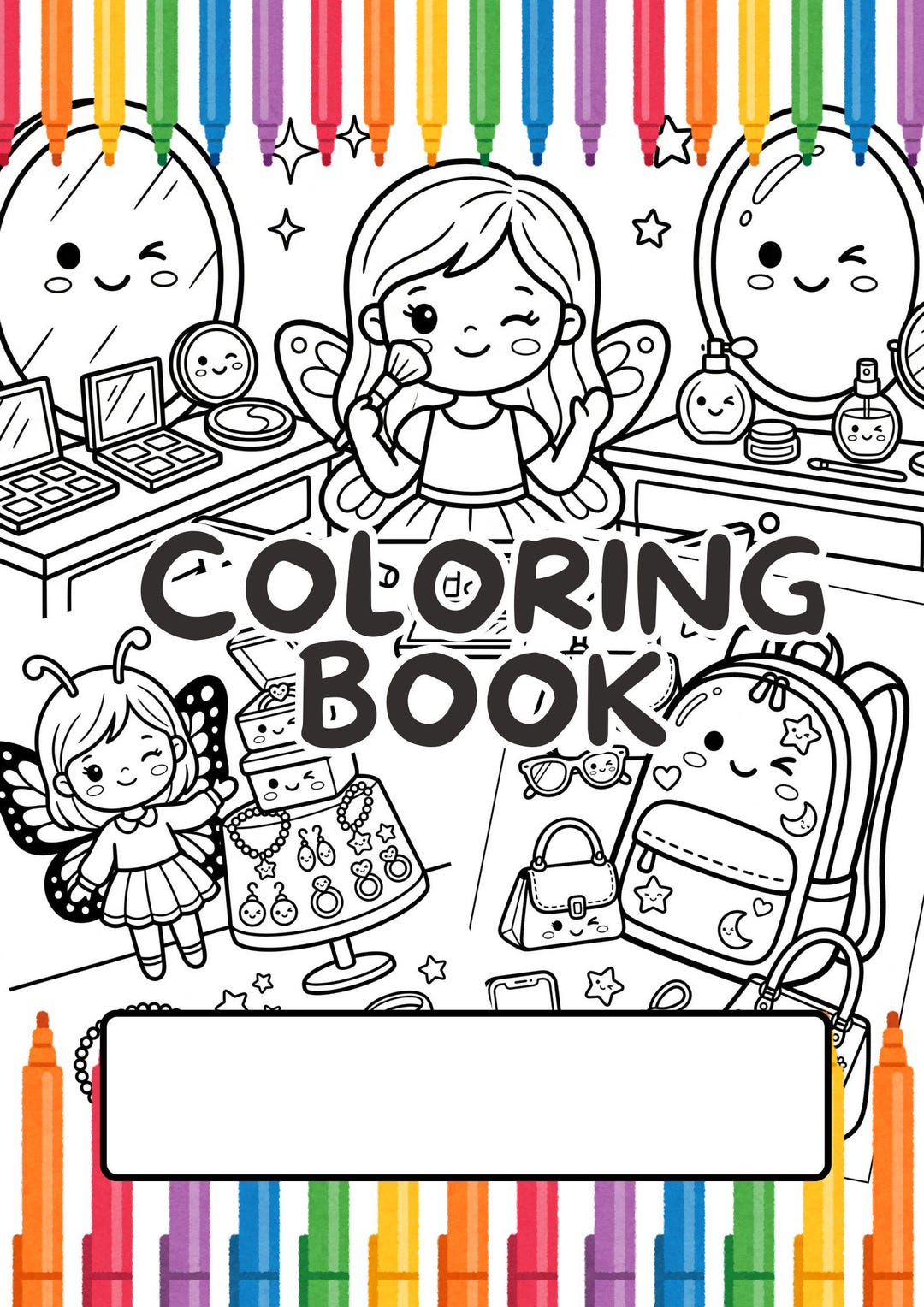 Cute Girly Makeup Coloring Pages for Kids | Printable Coloring Book PDF ...