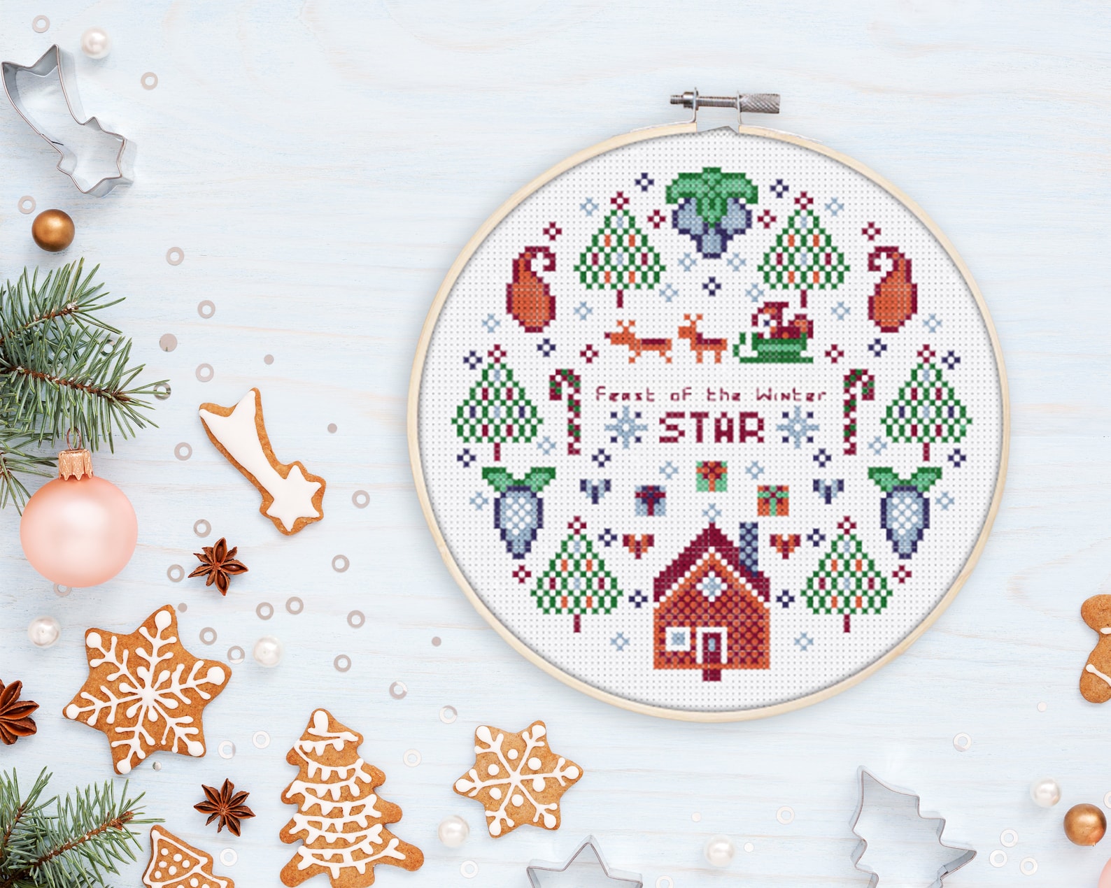 Feast of the Winter Star Stardew Valley Christmas Cross Stitch Etsy