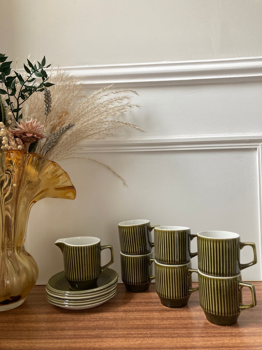 Vintage British Anchor Tea Set Staffordshire Pottery Tea Set Etsy