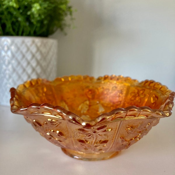 Orange Glass Bowl Etsy UK