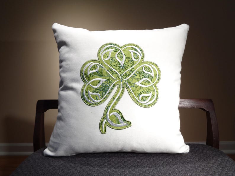 Irish Decor Green Shamrock Pillows Shamrock Cushions Green Etsy