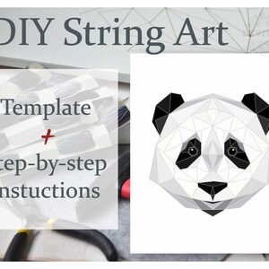 DIY String art wild animal Template digital String art Panda