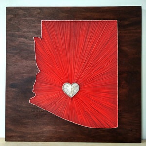 Arte de cuerda personalizado con corazón para aniversario de bodas