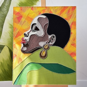 Vitiligo String Art: Modern African Woman Wall Decor (22x18 inches)