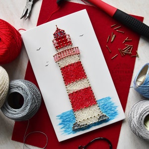 DIY String art DIY for kids and adults String Art Lighthouse String art Template