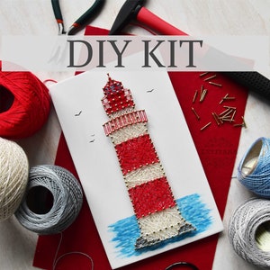 String art DIY kit for kids and adults String Art Lighthouse DIY