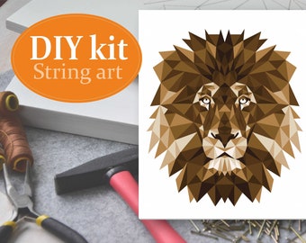 DIY kit String art Lion wild animal wall art