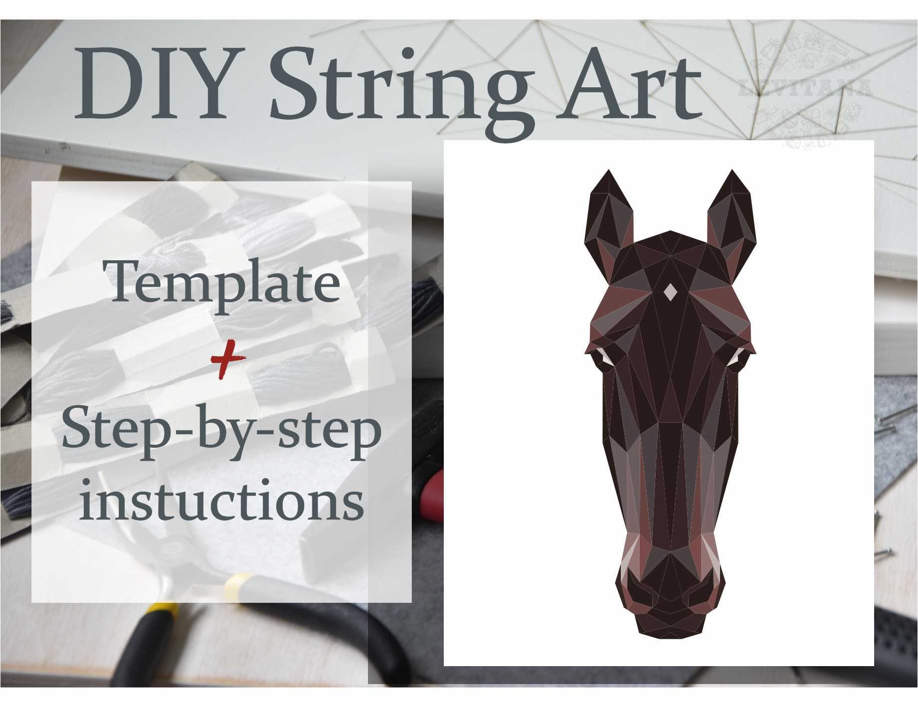 DIY String Art Horse Template Digital String Art Wild Animal - Etsy