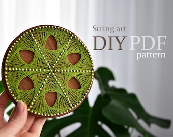 String art template DIY String art mandala pattern String art tutorial Geometric Wall art
