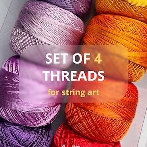 Set of 4 Silk threads for String Art, Strings for Crafts & DIY