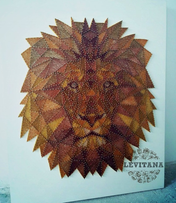 DIY String Art Template Digital String Art Lion 