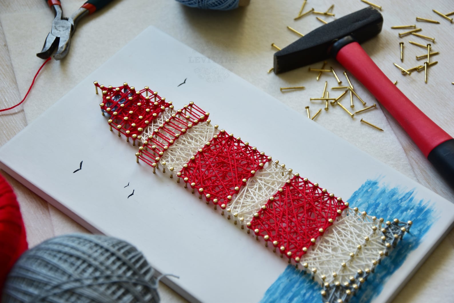 String art DIY kit for kids and adults String Art Lighthouse Etsy