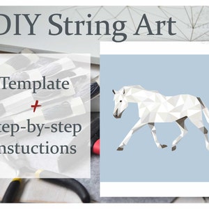 DIY String art Horse Template digital String art wild animal