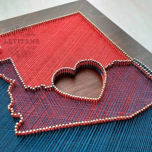 State String Art Two States Wood wall art Enjoy the wood