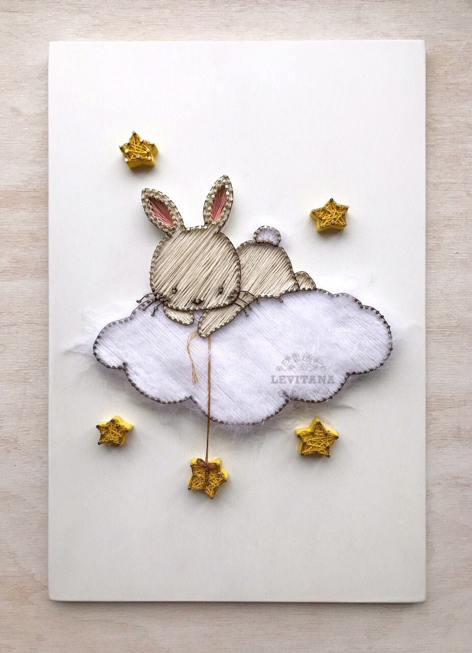 String art Rabbit Wall art Bunny Baby shower Gift for her | Etsy