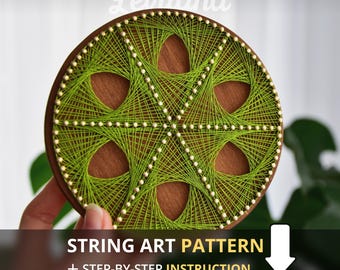 DIY String Art Mandala Template Geometric Wall Art Pattern