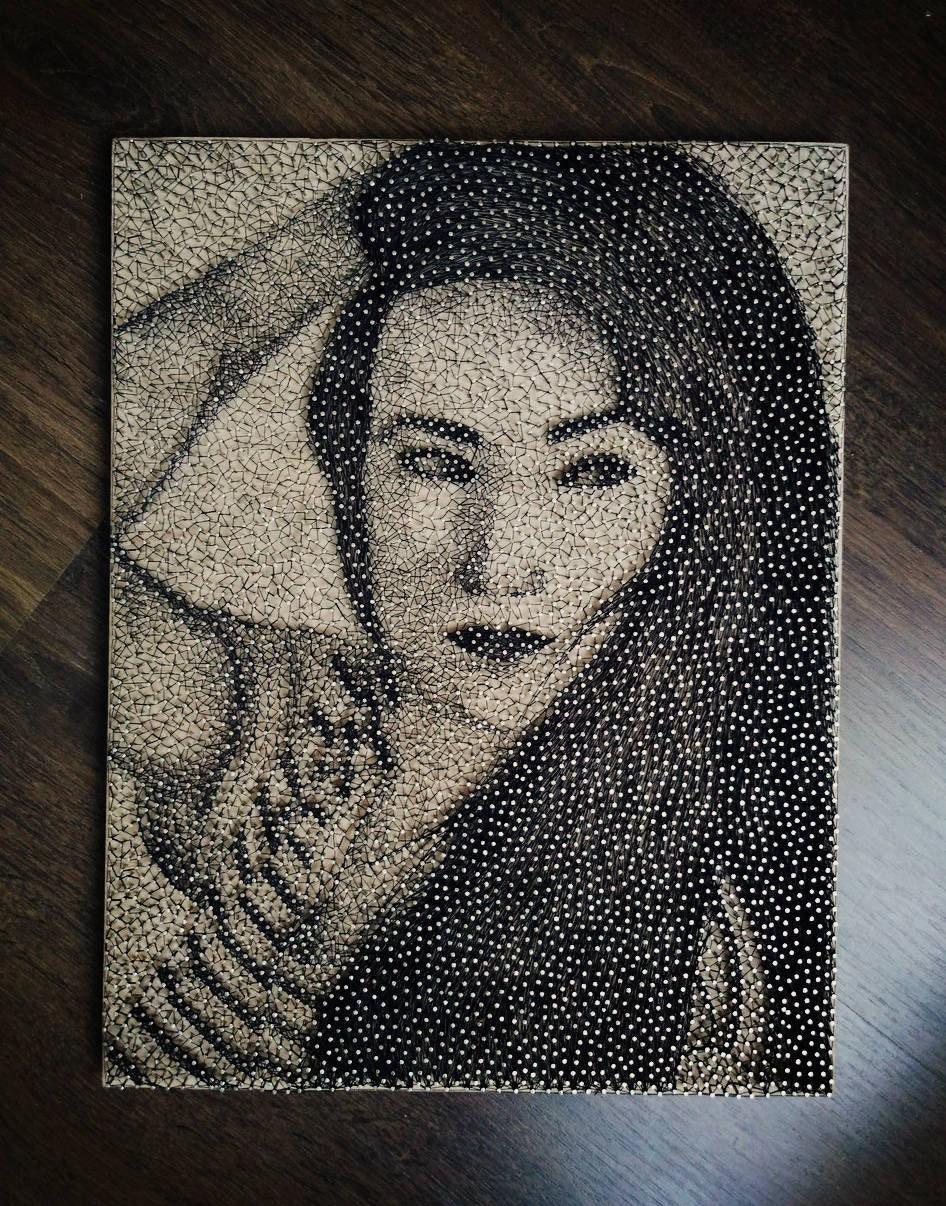 String art Portrait Wood wall art Creative gift Personal Etsy