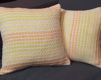 Goldenrod Stripe Lattice Cushion