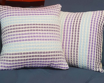 Violet Stripe Grid Cushion
