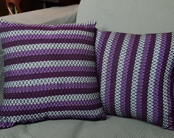 Violet Stripe Lattice Cushion