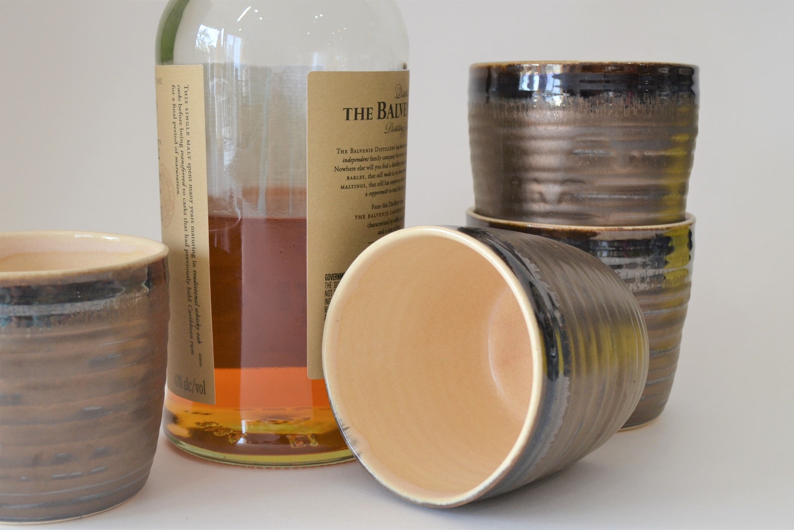 Single Whisky Glass Bronze Pottery Glazed Liquor Etsy