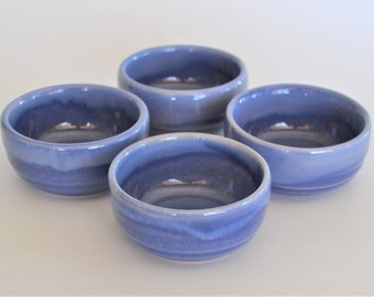 Set of 4 Copitas de Mezcal, Blue Copitas for Mezcal, Ceramic Shot Glass for Mezcal, Little Cup, Liquor Glass, IN STOCK