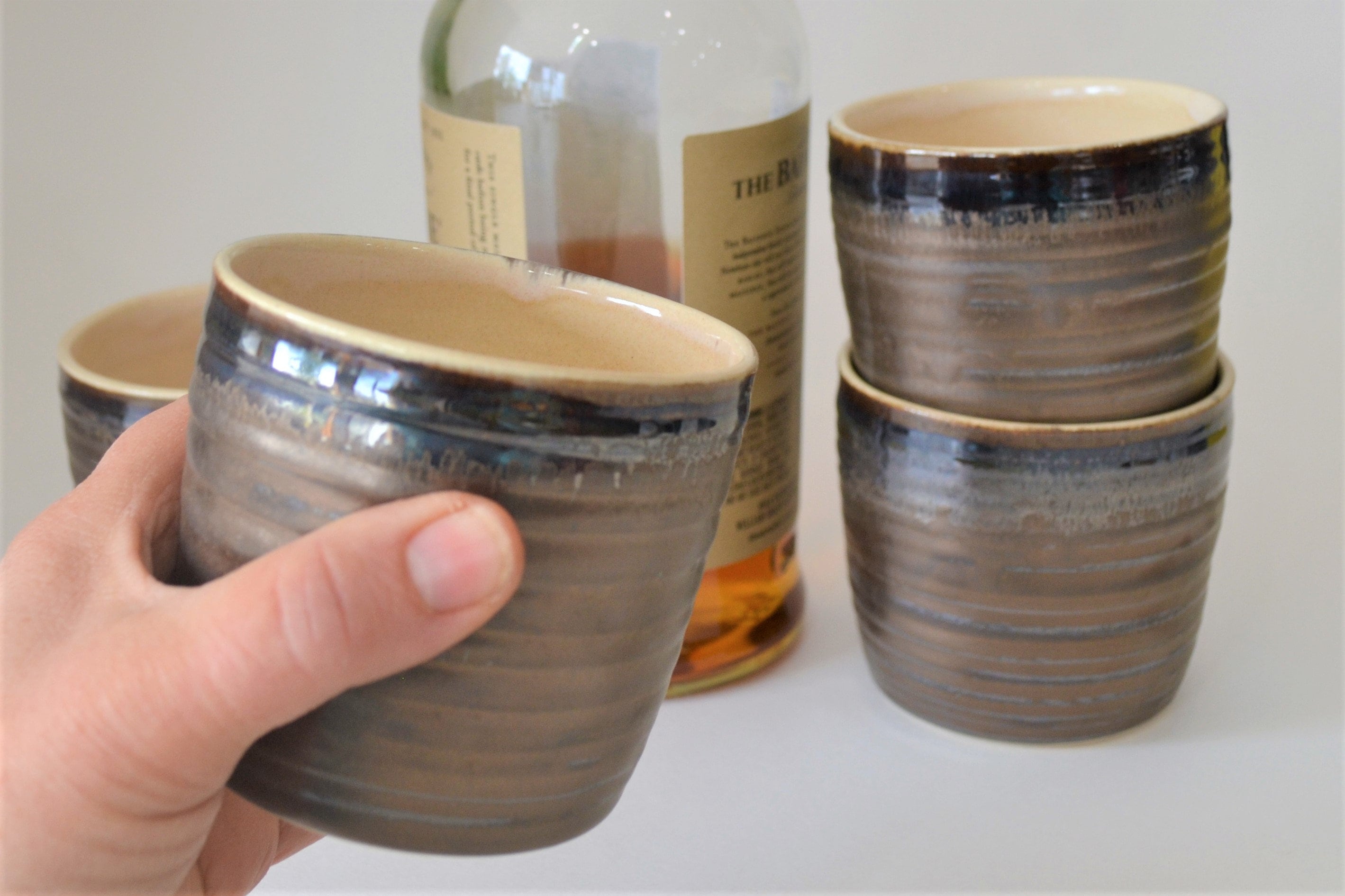 Single Whisky Glass Bronze Pottery Glazed Liquor Etsy
