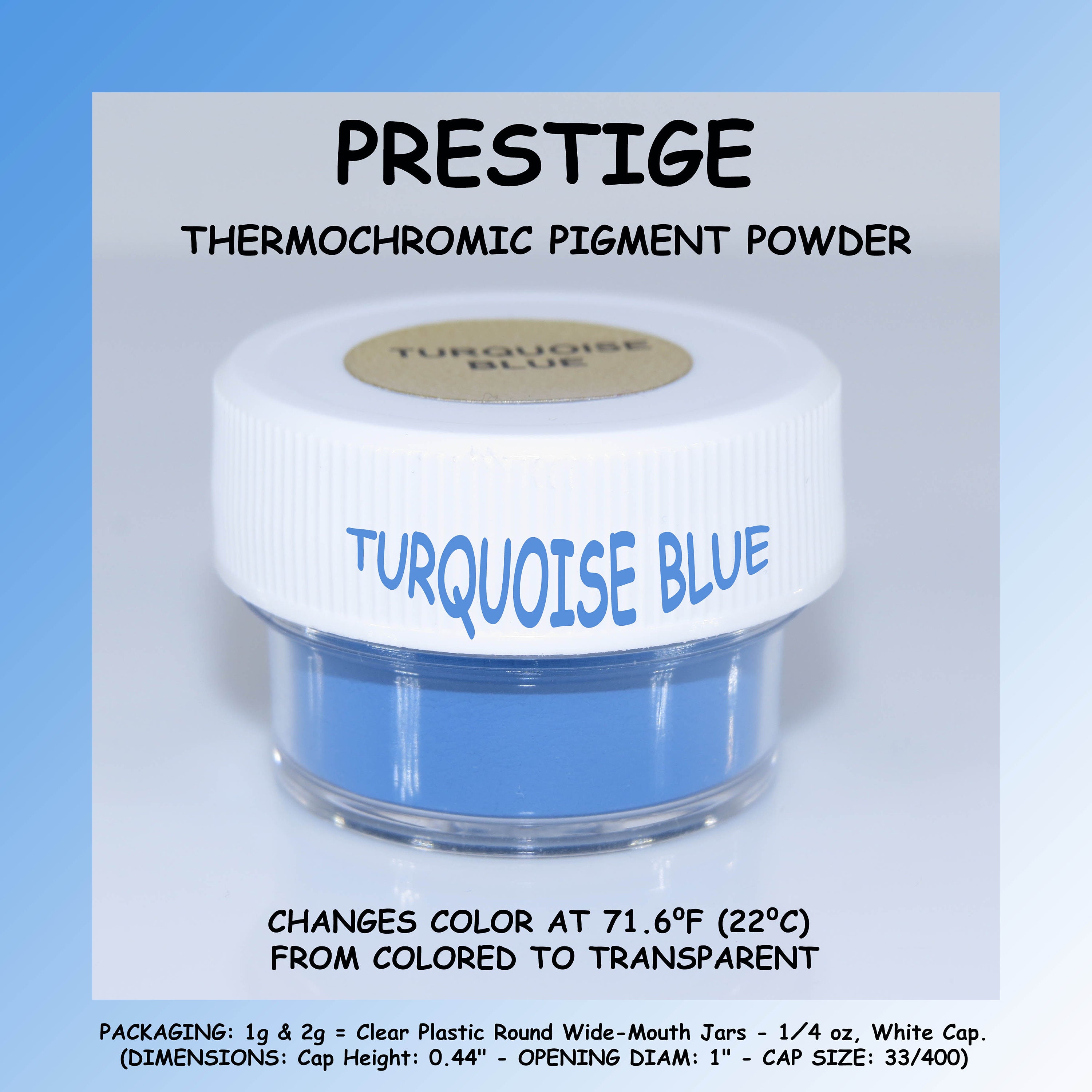 PRESTIGE THERMOCHROMIC PIGMENT Powder That Changes Color at 71.6F 22C,  Perfect for Heat-sensitive Color Changing Slime During the Winter 